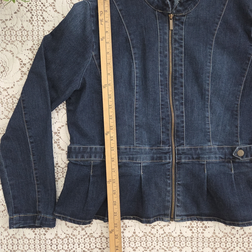 Baccini Navy Blue Denim Jacket Size XL - Picture 6 of 8
